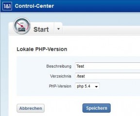 1und1 Lokale PHP Einstellung