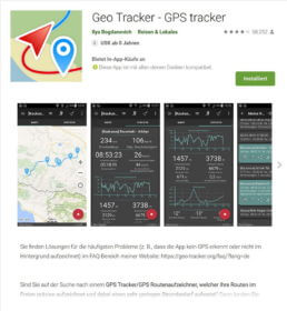 App Geo Tracker im Einsatz zum Geotagging