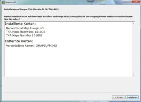 MapInstall -Meldung vor der Installation