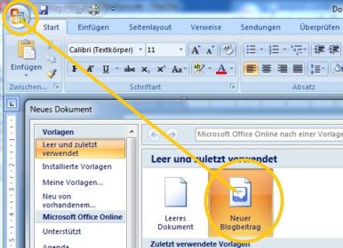 Start MS Word 2007