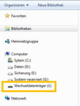 Speicherkarten richtig kennzeichnen -Standardbezeichnung des Dateimagers für Wechseldatenträger