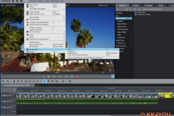 Menüpunkt Projekt- und Filmeinstellungen