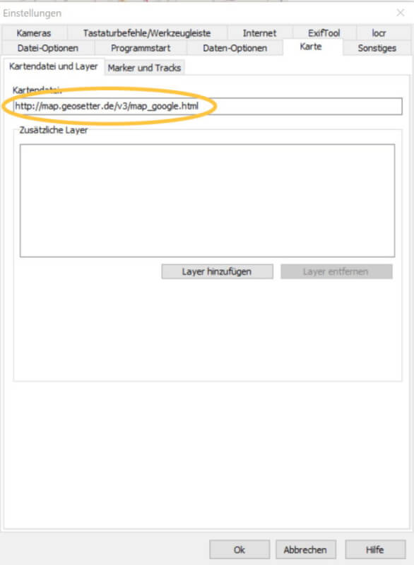 GeoSetter Kartenanzeige verschwindet - MSR-SUPPORT