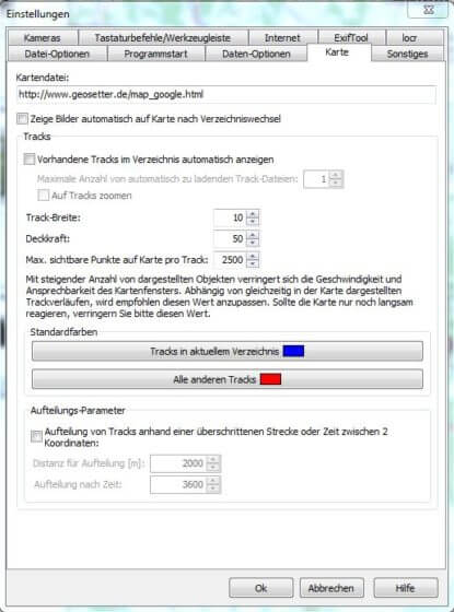 GeoSetter Kartenanzeige