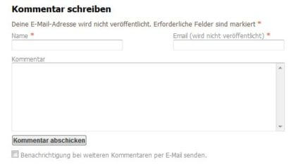 Kommentarfelder WordPress