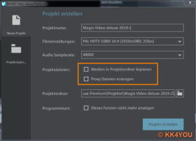 Magix Video deluxe Programmstart -Projektdateien nicht ausgewählt