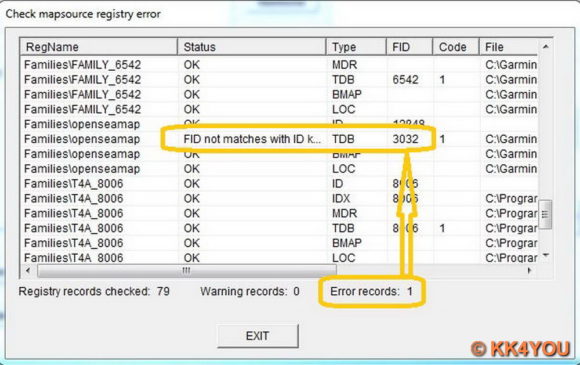 "Check Registry" meldet einen Fehler für OpenSeeMap