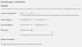 Einstellung mit dem Plugin WP Resized Image Quality