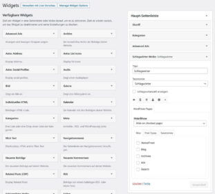 Einstellungen Astra Widget Tag Cloud