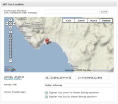 Eingabemaske -Plugin WP-Geo